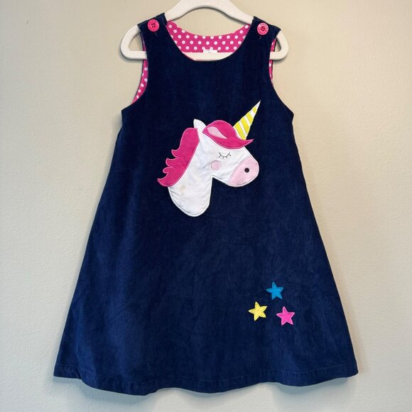 KORANGO Australia Unicorn Corduroy Pinafore Dress Set Girls 6 Pink Pointelle Top - Picture 14 of 15